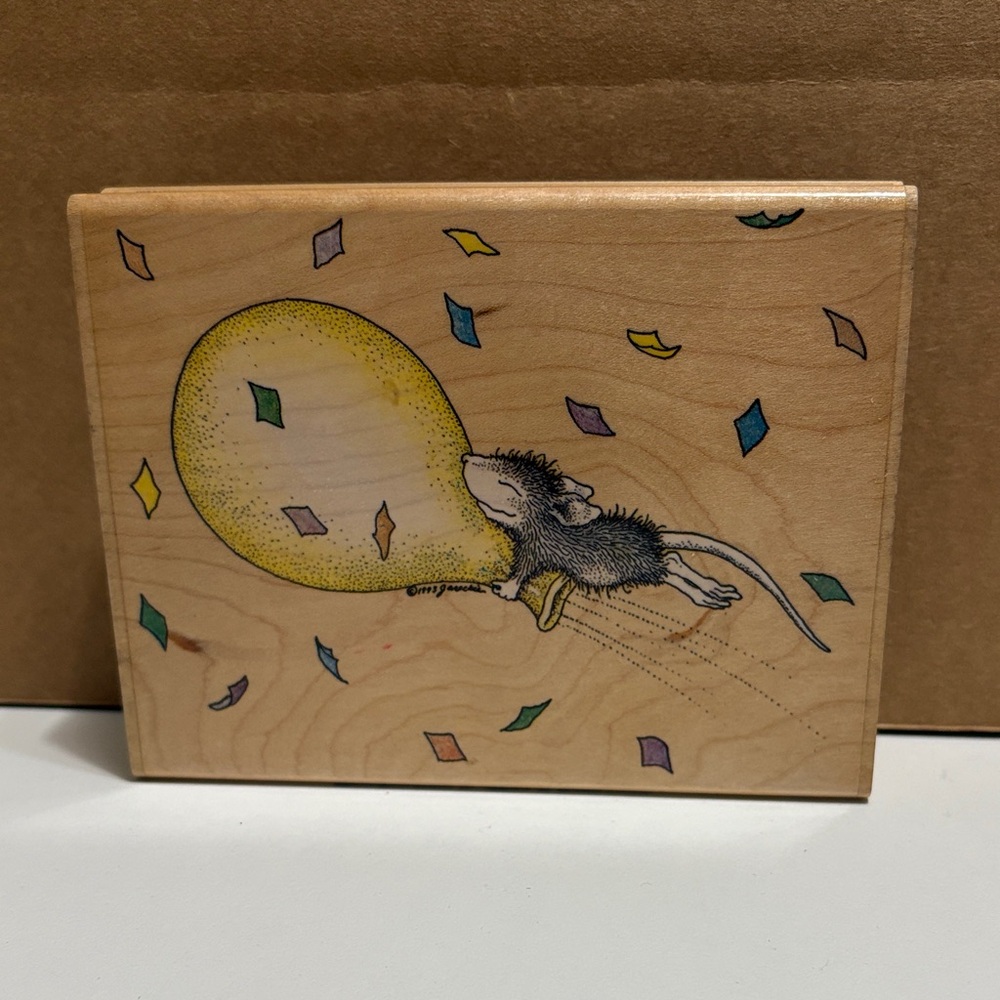 House Mouse “balloon ride” stamp by Stampabilities.